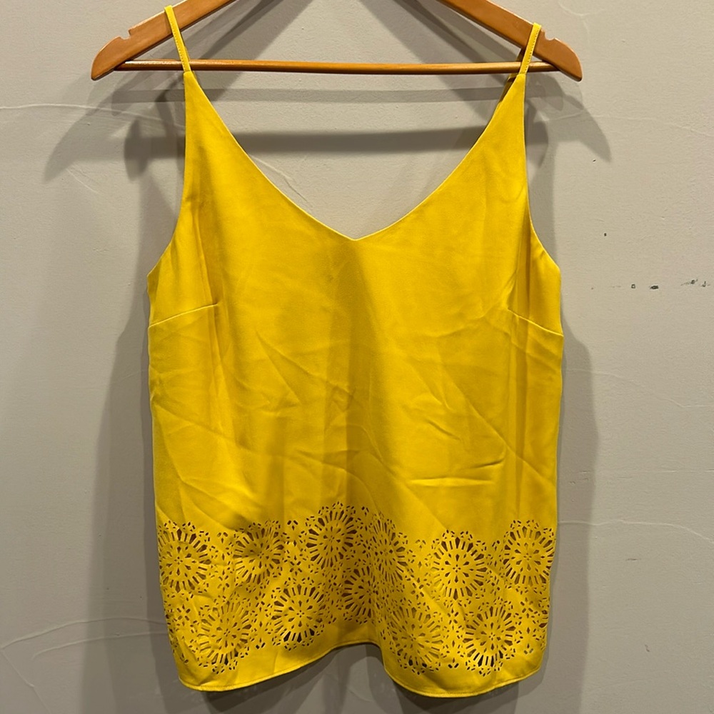 BANANA REPUBLIC FACTORY mustard yellow cami with eyelets size M